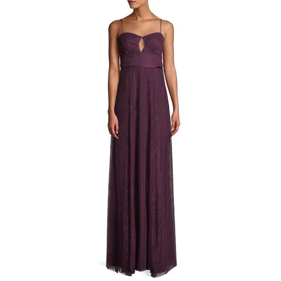 Jill Jill Stuart Eliza Lace Slip Gown Sweetheart Neckline Cutout Purple Size 6 - Picture 5 of 10